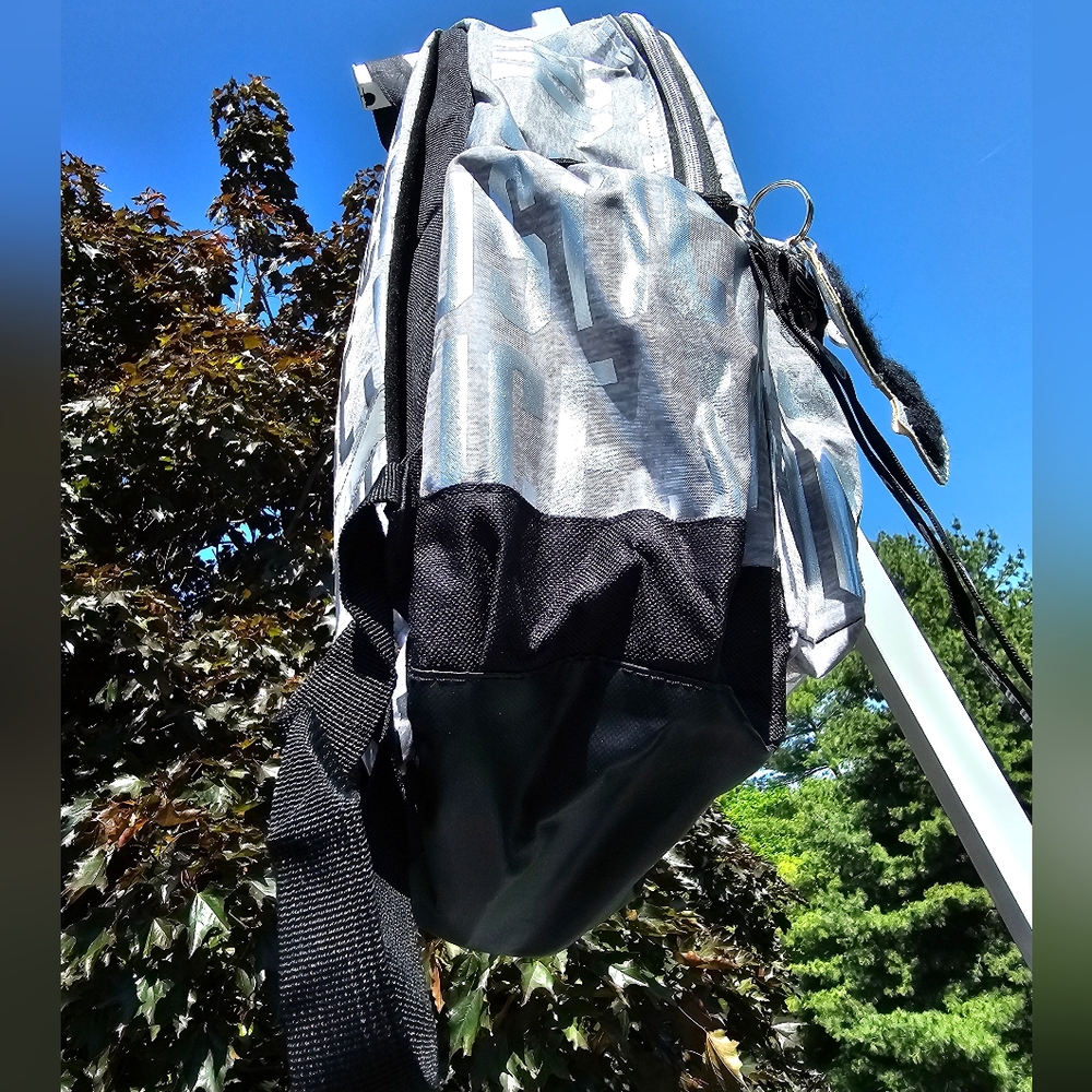 JUSTICE Heather Grey & Silver Backpack NWT - Picture 3 of 5